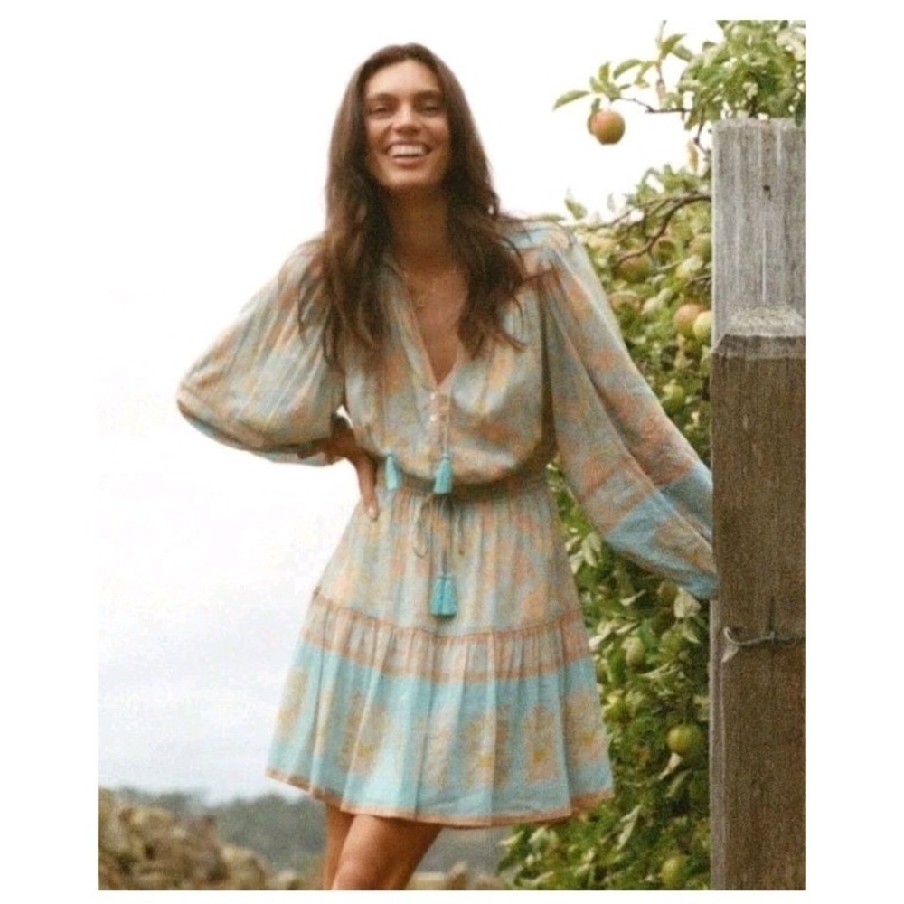 Spell and the Gypsy Collective Eggshell Blue Juniper Dress Playdress Size XS